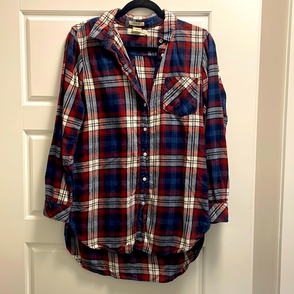Red White & Blue Oversized Flannel